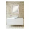 Mirrors Amanti Art Alexandria 21 In. W X 25 In. H Framed Rectangular Beveled Edge Bathroom Vanity Mirror In Distressed Whitewash