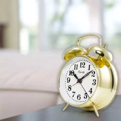 Table Clocks Equity By La Crosse Analog 4.5 In. Round Gold Metal Twin Bell Keywind Alarm Clock -SAFAVIEH Shop gold equity by la crosse table clocks 13012 31 1000