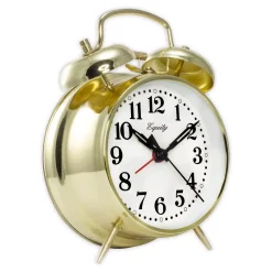 Table Clocks Equity By La Crosse Analog 4.5 In. Round Gold Metal Twin Bell Keywind Alarm Clock -SAFAVIEH Shop gold equity by la crosse table clocks 13012 c3 1000