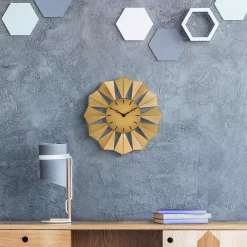 Wall Clocks La Crosse Technology 12.8 In. Gold Metal Sunray Quartz Wall Clock -SAFAVIEH Shop gold la crosse technology wall clocks 83230 bhg 31 1000