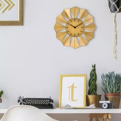 Wall Clocks La Crosse Technology 12.8 In. Gold Metal Sunray Quartz Wall Clock -SAFAVIEH Shop gold la crosse technology wall clocks 83230 bhg 44 1000