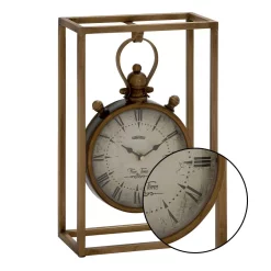 Table Clocks LITTON LANE 13 In. X 9 In. Round Iron Table Clock With Rectangular Iron Frame 13 Table Clocks LITTON LANE 13 In. X 9 In. Round Iron Table Clock With Rectangular Iron Frame -SAFAVIEH Shop gold litton lane table clocks 60970 4f 1000