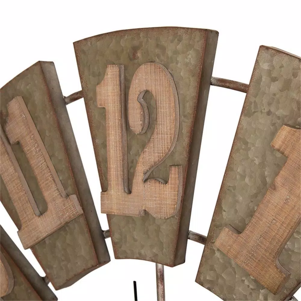 Wall Clocks Glitzhome 38.98 In. D Oversized Farmhouse Metal Wall Clock 6 Wall Clocks Glitzhome 38.98 In. D Oversized Farmhouse Metal Wall Clock - Image 4