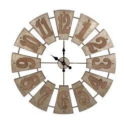 Wall Clocks Glitzhome 38.98 In. D Oversized Farmhouse Metal Wall Clock
