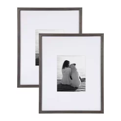 Picture Frames DesignOvation Gallery 16×20 Matted To 8×10 Gray Picture Frame Set Of 2