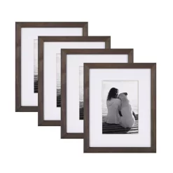 Picture Frames DesignOvation Gallery 8 In. X 10 In. Matted To 5 In. X 7 In. Gray Picture Frame (Set Of 4)