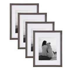 Picture Frames DesignOvation Gallery 11×14 Matted To 8×10 Gray Picture Frame Set Of 4