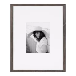 Picture Frames DesignOvation Gallery 16 In. X 20 In. Matted To 8 In. X 10 In. Gray Picture Frame
