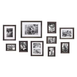 Picture Frames Kate And Laurel Bordeaux Charcoal Gray Wood Picture Frame (Set Of 10)