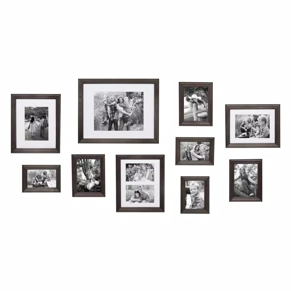 Picture Frames Kate And Laurel Bordeaux Charcoal Gray Wood Picture Frame (Set Of 10) 3 Picture Frames Kate And Laurel Bordeaux Charcoal Gray Wood Picture Frame (Set Of 10)