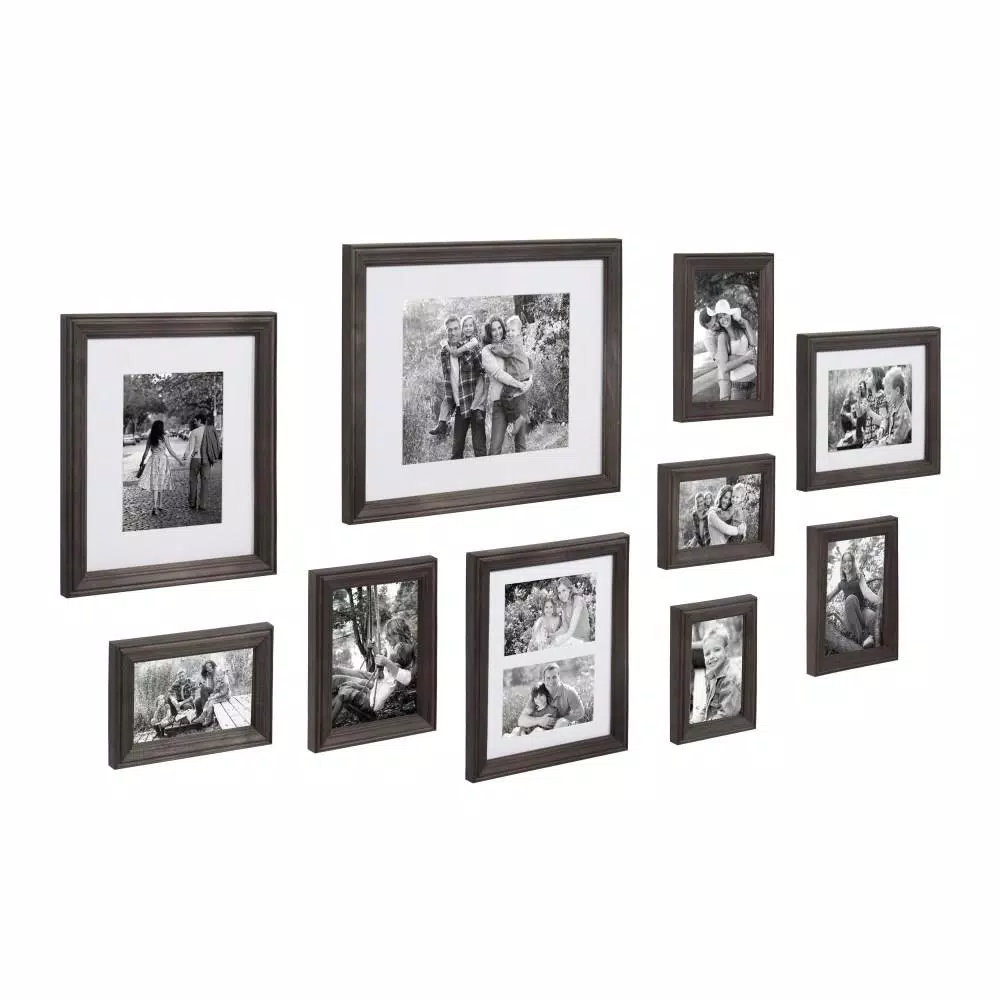 Picture Frames Kate And Laurel Bordeaux Charcoal Gray Wood Picture Frame (Set Of 10) 4 Picture Frames Kate And Laurel Bordeaux Charcoal Gray Wood Picture Frame (Set Of 10) - Image 2