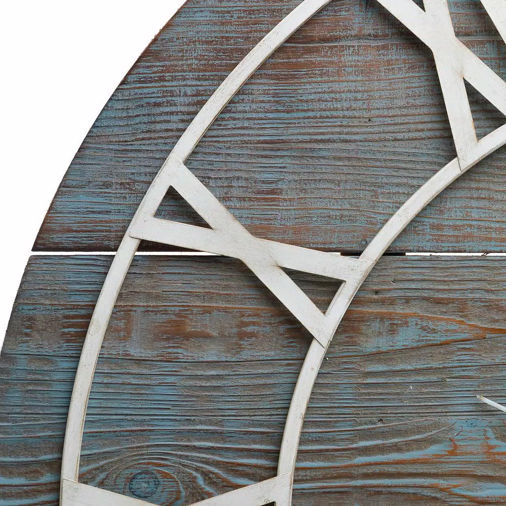 Wall Clocks Pinnacle Wood Plank Frameless Washed Gray Wall Clock 6 Wall Clocks Pinnacle Wood Plank Frameless Washed Gray Wall Clock - Image 4