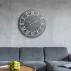 Wall Clocks Pinnacle Wood Plank Frameless Washed Gray Wall Clock