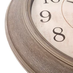 Wall Clocks Pinnacle Woodgrain Circle Washed Grey Wall Clock -SAFAVIEH Shop gray pinnacle wall clocks 1805 3807 1f 1000