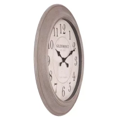 Wall Clocks Pinnacle Woodgrain Circle Washed Grey Wall Clock -SAFAVIEH Shop gray pinnacle wall clocks 1805 3807 4f 1000