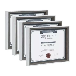 Kate And Laurel Gibson 8.5 In. X 11 In. Gray/White Picture Frames (Set Of 4)