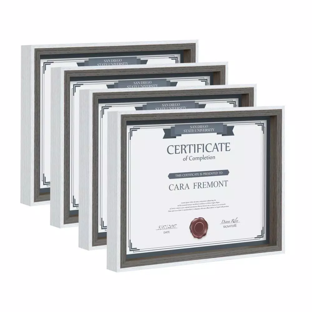 Kate And Laurel Gibson 8.5 In. X 11 In. Gray/White Picture Frames (Set Of 4) 3 Kate And Laurel Gibson 8.5 In. X 11 In. Gray/White Picture Frames (Set Of 4)