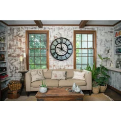 Wall Clocks 3R Studios Distressed Mint Green Wood Wall Clock -SAFAVIEH Shop green 3r studios wall clocks hd3383 44 1000