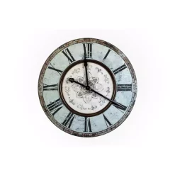 Wall Clocks 3R Studios Distressed Mint Green Wood Wall Clock -SAFAVIEH Shop green 3r studios wall clocks hd3383 fa 1000