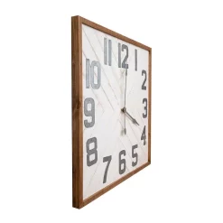 Wall Clocks 3R Studios Grey Square Wood And Metal Wall Clock -SAFAVIEH Shop grey 3r studios wall clocks da7663 44 1000