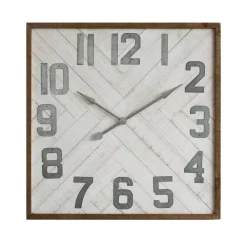 Wall Clocks 3R Studios Grey Square Wood And Metal Wall Clock