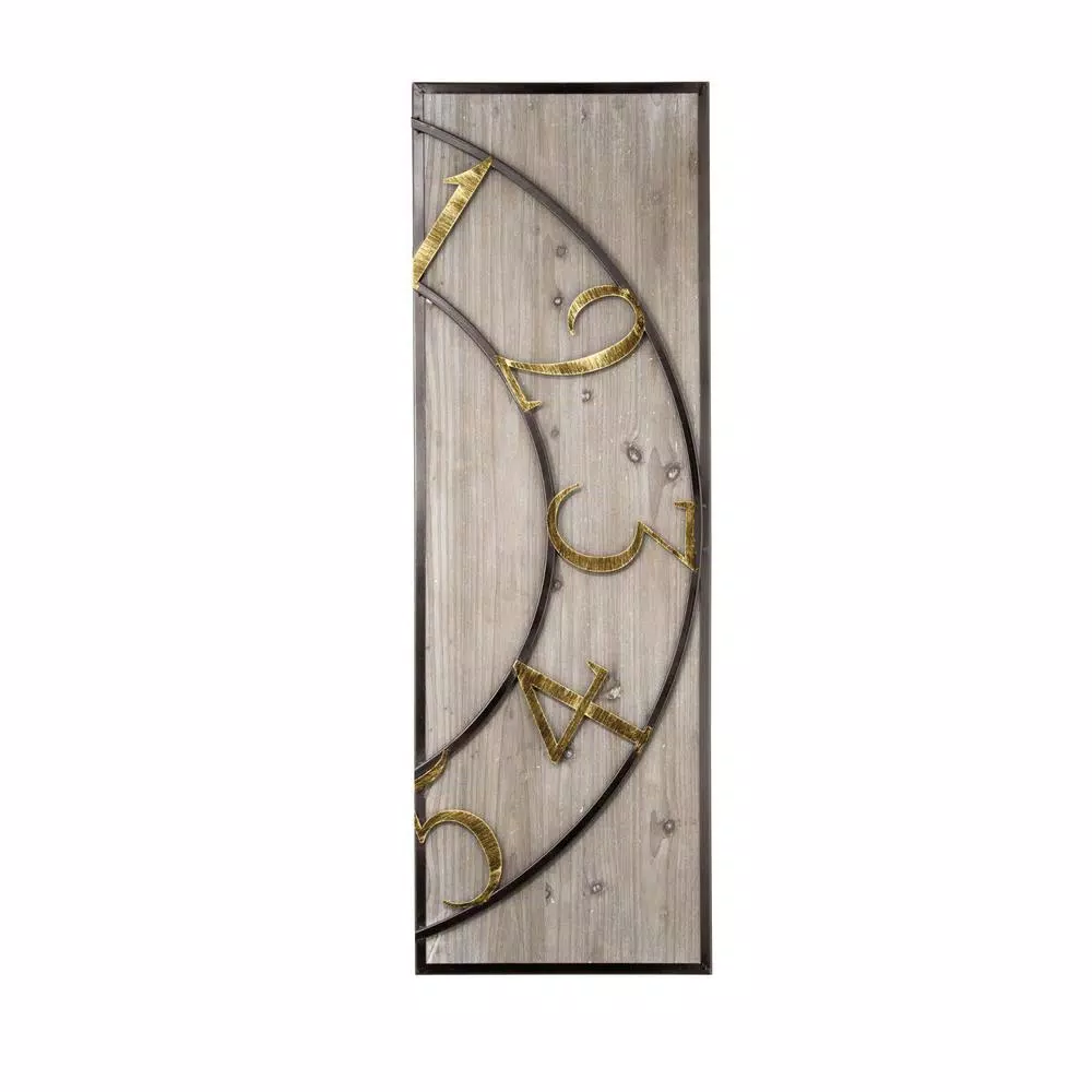 Wall Clocks Bulova Oversized 3-Panel Square Gallery Clock With A Weathered Wood 6 Wall Clocks Bulova Oversized 3-Panel Square Gallery Clock With A Weathered Wood - Image 4