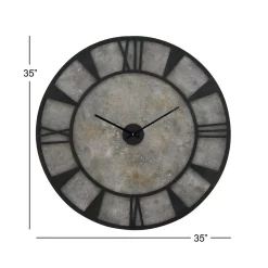 Wall Clocks LITTON LANE 35 In. X 35 In. Modern Iron And Wood Wall Clock -SAFAVIEH Shop grey litton lane wall clocks 27278 1f 1000