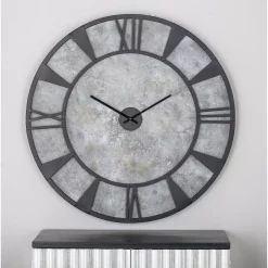 Wall Clocks LITTON LANE 35 In. X 35 In. Modern Iron And Wood Wall Clock -SAFAVIEH Shop grey litton lane wall clocks 27278 31 1000