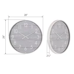 Wall Clocks Pinnacle 28 In. Gray Washed Wood Plank Round Wall Clock 11 Wall Clocks Pinnacle 28 In. Gray Washed Wood Plank Round Wall Clock -SAFAVIEH Shop grey pinnacle wall clocks 1807 3746 1f 1000