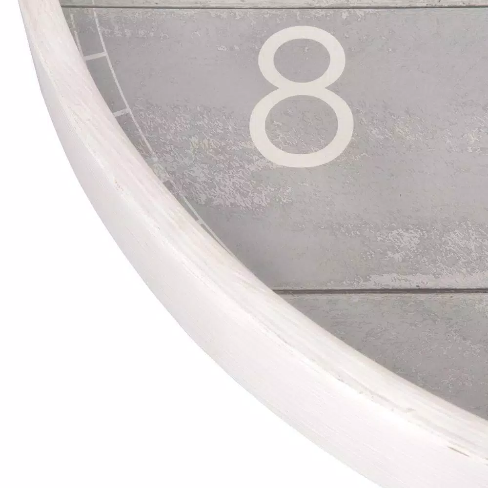 Wall Clocks Pinnacle 28 In. Gray Washed Wood Plank Round Wall Clock 7 Wall Clocks Pinnacle 28 In. Gray Washed Wood Plank Round Wall Clock - Image 5