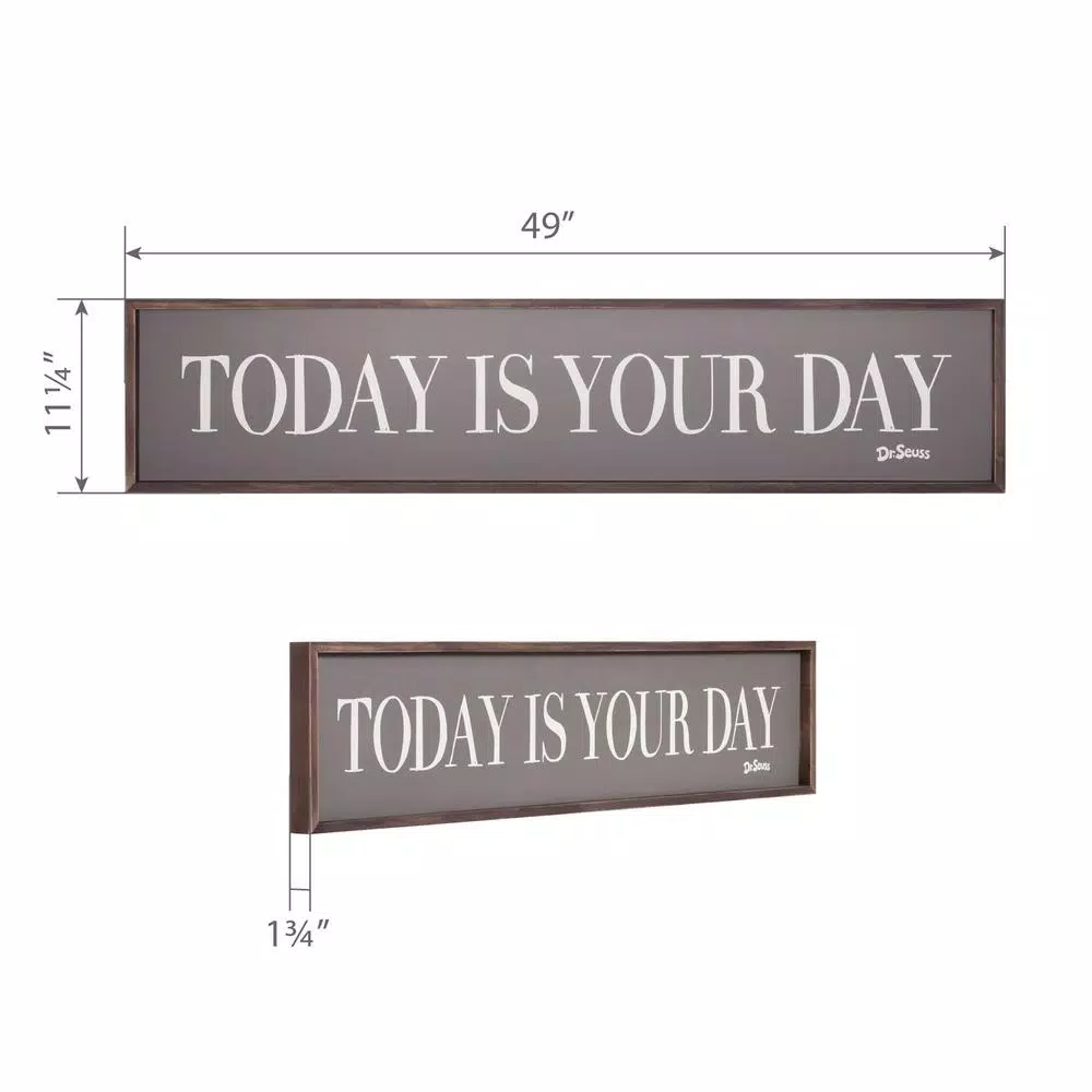 Wall Signs Pinnacle 11 In. X 49 In. Dr. Seuss Today Is Your Day Quote Framed Wood Wall Decor 6 Wall Signs Pinnacle 11 In. X 49 In. Dr. Seuss Today Is Your Day Quote Framed Wood Wall Decor - Image 4