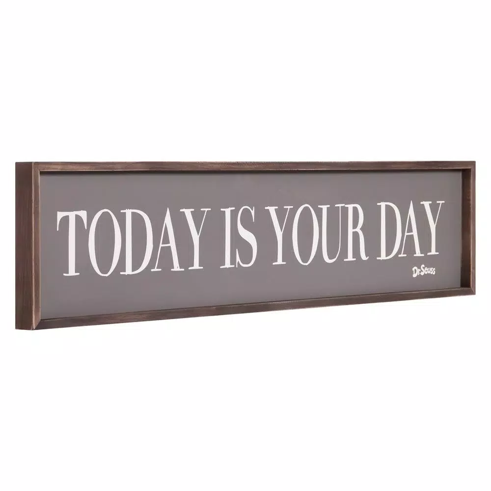 Wall Signs Pinnacle 11 In. X 49 In. Dr. Seuss Today Is Your Day Quote Framed Wood Wall Decor 5 Wall Signs Pinnacle 11 In. X 49 In. Dr. Seuss Today Is Your Day Quote Framed Wood Wall Decor - Image 3