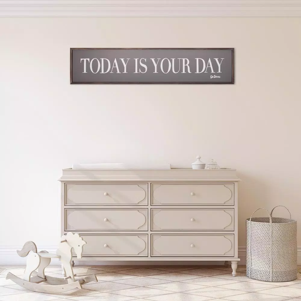 Wall Signs Pinnacle 11 In. X 49 In. Dr. Seuss Today Is Your Day Quote Framed Wood Wall Decor 3 Wall Signs Pinnacle 11 In. X 49 In. Dr. Seuss Today Is Your Day Quote Framed Wood Wall Decor