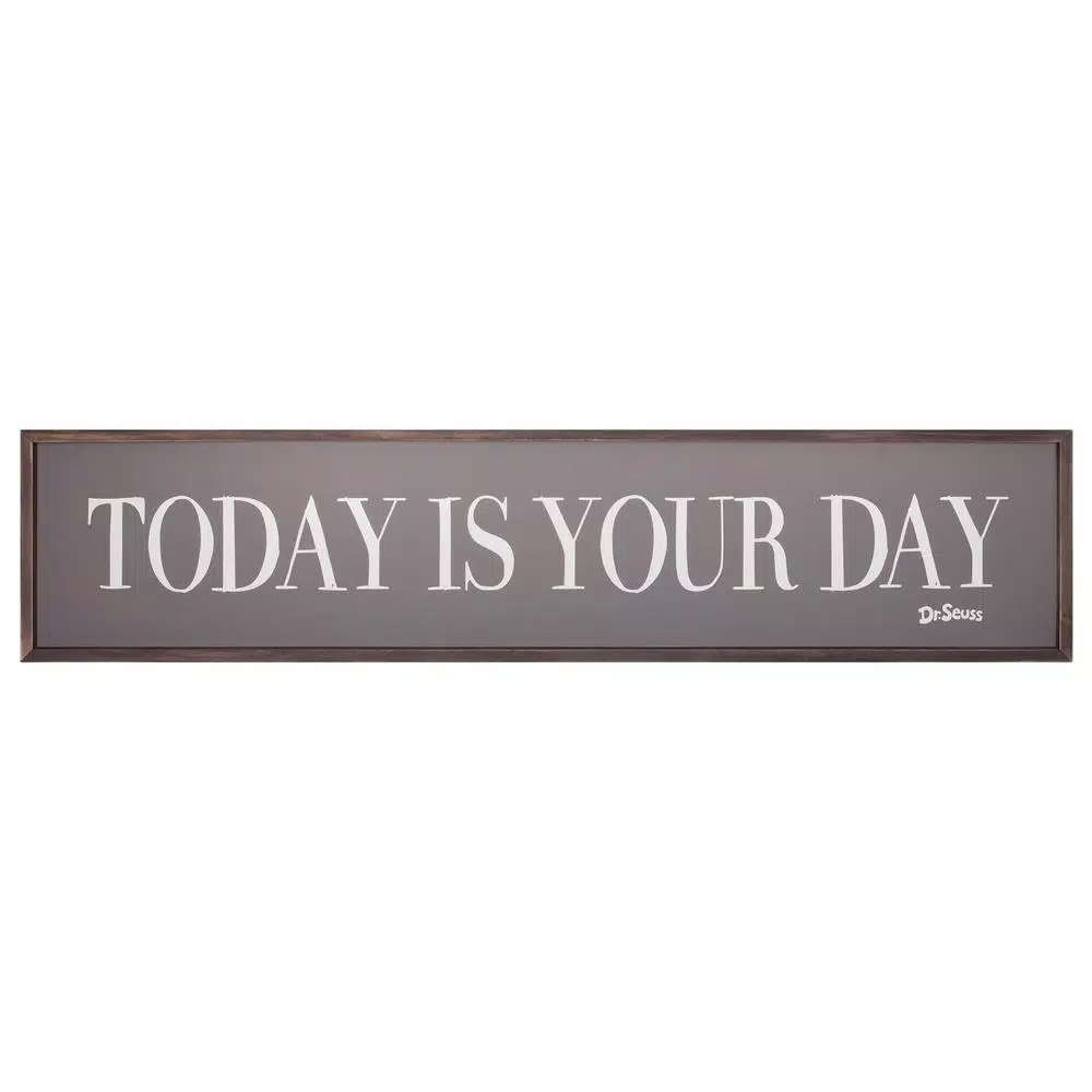 Wall Signs Pinnacle 11 In. X 49 In. Dr. Seuss Today Is Your Day Quote Framed Wood Wall Decor 4 Wall Signs Pinnacle 11 In. X 49 In. Dr. Seuss Today Is Your Day Quote Framed Wood Wall Decor - Image 2