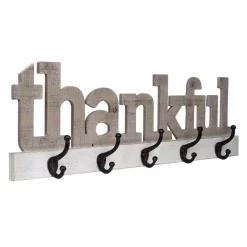Wall Signs Pinnacle Rustic Thankful Gray Wood Decorative Sign With Hooks -SAFAVIEH Shop grey pinnacle wall signs 18fw1540e 4f 1000