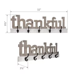 Wall Signs Pinnacle Rustic Thankful Gray Wood Decorative Sign With Hooks -SAFAVIEH Shop grey pinnacle wall signs 18fw1540e fa 1000