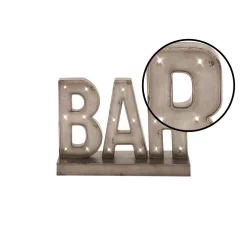 Decorative Letters LITTON LANE Gray Bar Marquee LED Lighted Sign -SAFAVIEH Shop gunmetal gray decorative letters 48648 4f 1000