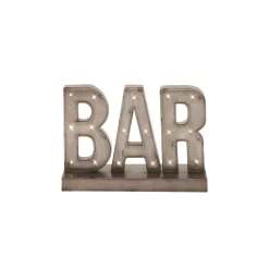 Decorative Letters LITTON LANE Gray Bar Marquee LED Lighted Sign