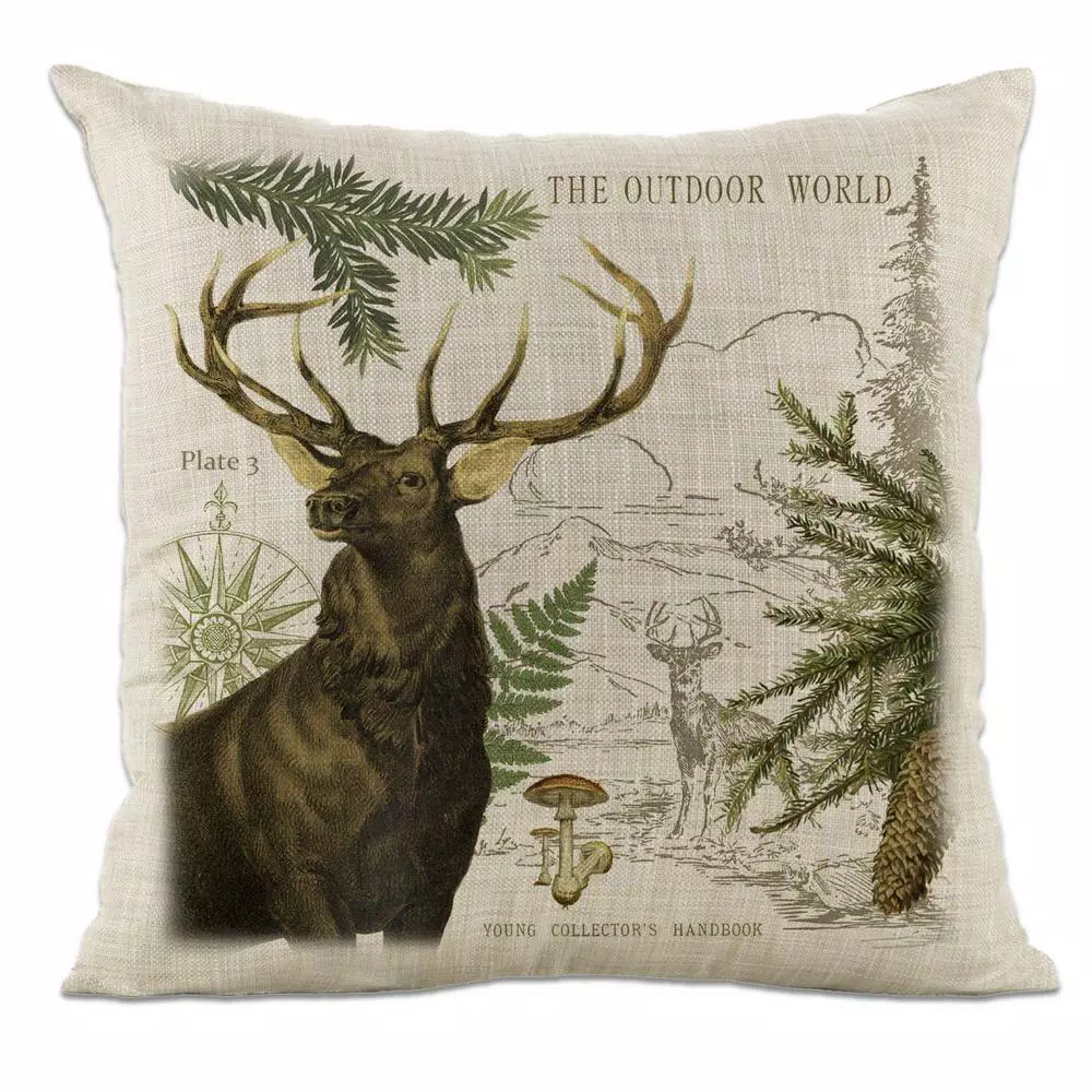 Throw Pillows Heritage Lace Lodge Hollow Natural Animal Print Polyester 18 In. X 18 In. Throw Pillow 6 Throw Pillows Heritage Lace Lodge Hollow Natural Animal Print Polyester 18 In. X 18 In. Throw Pillow - Image 4