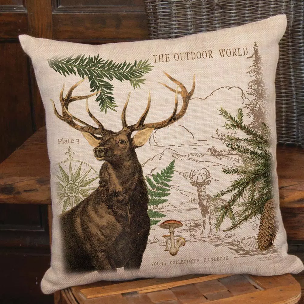 Throw Pillows Heritage Lace Lodge Hollow Natural Animal Print Polyester 18 In. X 18 In. Throw Pillow 7 Throw Pillows Heritage Lace Lodge Hollow Natural Animal Print Polyester 18 In. X 18 In. Throw Pillow - Image 5