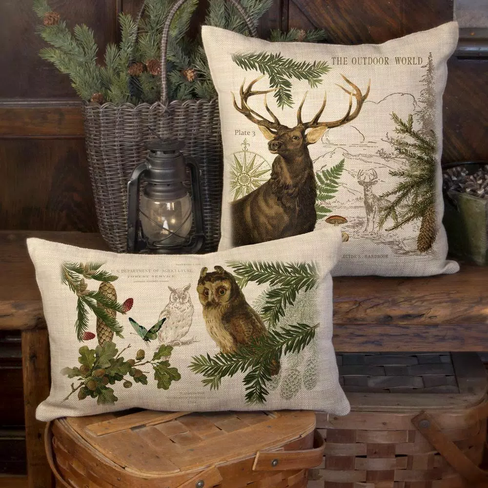 Throw Pillows Heritage Lace Lodge Hollow Natural Animal Print Polyester 18 In. X 18 In. Throw Pillow 5 Throw Pillows Heritage Lace Lodge Hollow Natural Animal Print Polyester 18 In. X 18 In. Throw Pillow - Image 3