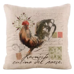 Throw Pillows Heritage Lace Rooster Run Natural Animal Print Polyester 18 In. X 18 In. Throw Pillow -SAFAVIEH Shop heritage lace throw pillows rr1818na 1 4f 1000