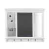 Memo Boards Home Decorators Collection 26 In. H X 31 In. W X 5 In D Home Decorators Collection White Wood Multi-Function Wall Organizer With Hooks