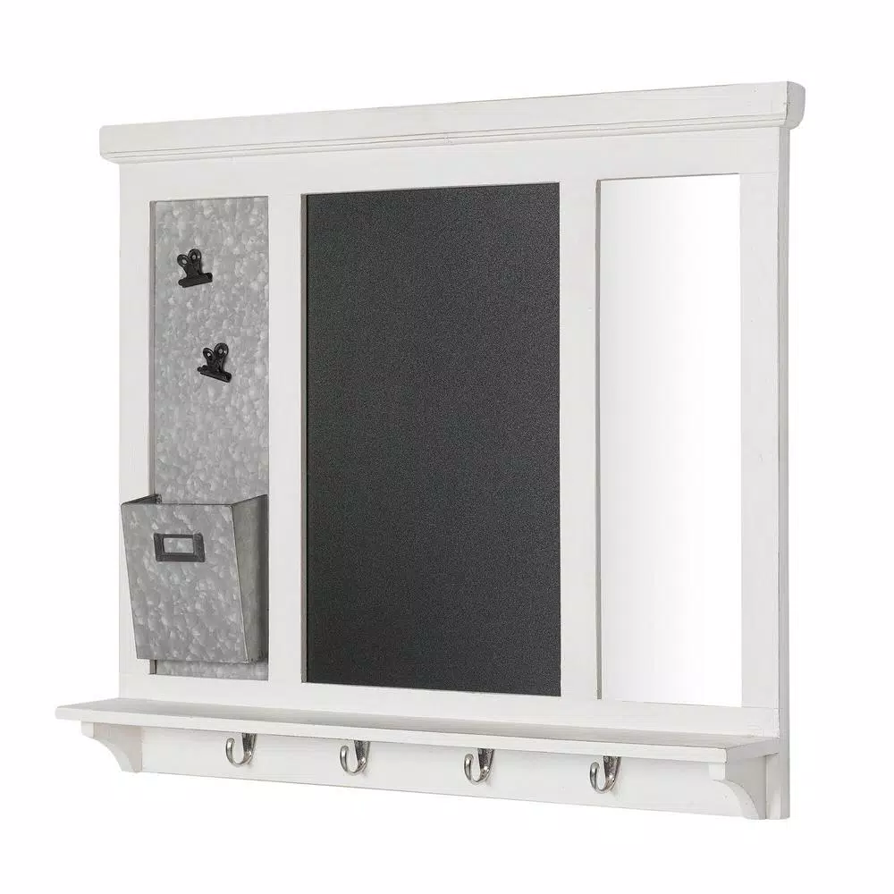 Memo Boards Home Decorators Collection 26 In. H X 31 In. W X 5 In D Home Decorators Collection White Wood Multi-Function Wall Organizer With Hooks 8 Memo Boards Home Decorators Collection 26 In. H X 31 In. W X 5 In D Home Decorators Collection White Wood Multi-Function Wall Organizer With Hooks - Image 6