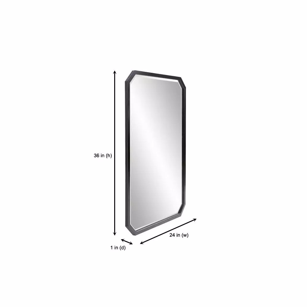 Wall Mirrors Home Decorators Collection Medium Octagonal Black Beveled Glass Classic Accent Mirror (36 In. H X 24 In. W) 4 Wall Mirrors Home Decorators Collection Medium Octagonal Black Beveled Glass Classic Accent Mirror (36 In. H X 24 In. W) - Image 2