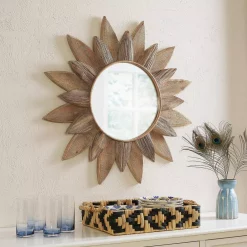 Wall Mirrors Home Decorators Collection Medium Sunburst Brown Antiqued Art Deco Accent Mirror (34 In. Diameter) -SAFAVIEH Shop home decorators collection wall mirrors 18mj02w056 40 1000