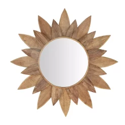 Wall Mirrors Home Decorators Collection Medium Sunburst Brown Antiqued Art Deco Accent Mirror (34 In. Diameter)
