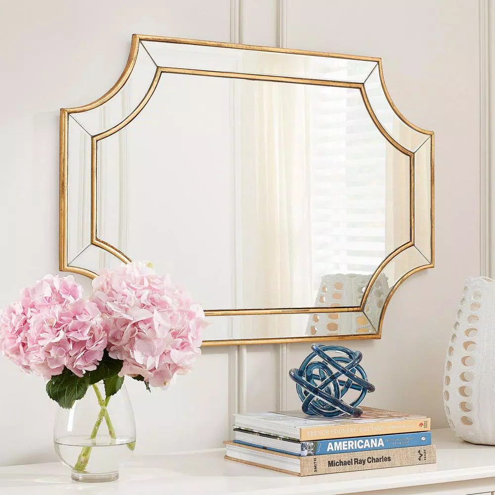 Wall Mirrors Home Decorators Collection Medium Ornate Gold Beveled Glass Classic Accent Mirror (24 In. H X 35 In. W) 5 Wall Mirrors Home Decorators Collection Medium Ornate Gold Beveled Glass Classic Accent Mirror (24 In. H X 35 In. W) - Image 3