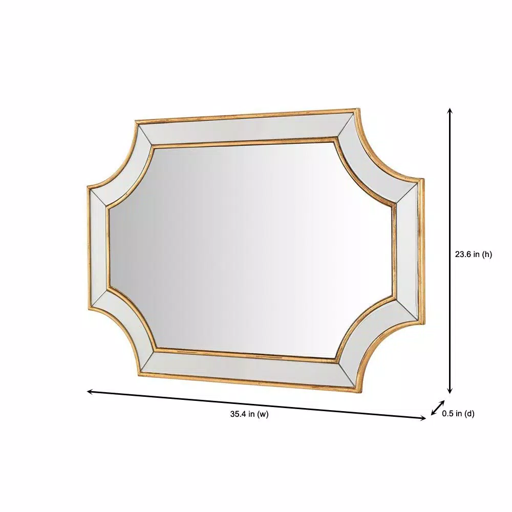 Wall Mirrors Home Decorators Collection Medium Ornate Gold Beveled Glass Classic Accent Mirror (24 In. H X 35 In. W) 4 Wall Mirrors Home Decorators Collection Medium Ornate Gold Beveled Glass Classic Accent Mirror (24 In. H X 35 In. W) - Image 2