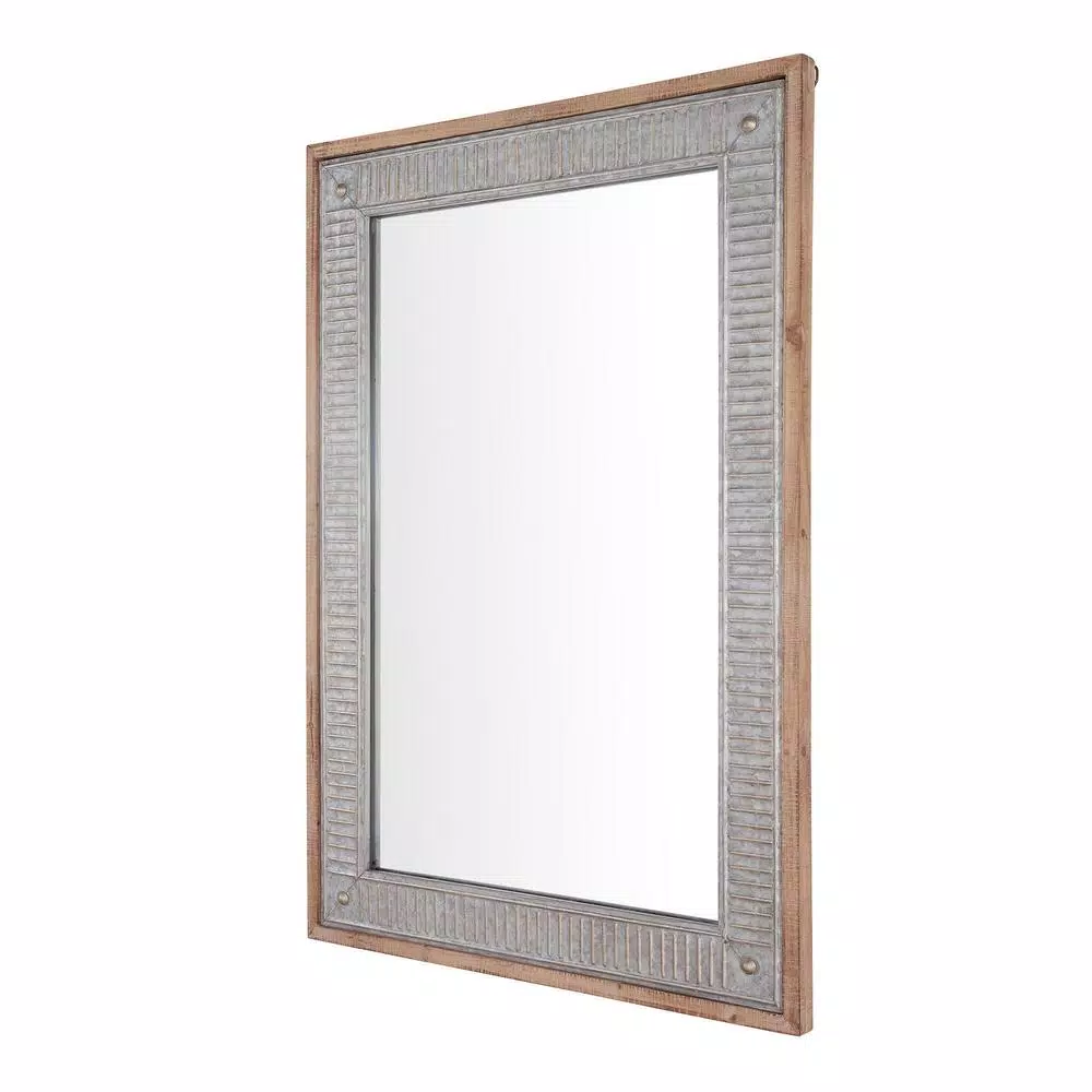 Wall Mirrors Home Decorators Collection Medium Rectangle Galvanized Antiqued Farmhouse Accent Mirror (39 In. H X 27 In. W) 8 Wall Mirrors Home Decorators Collection Medium Rectangle Galvanized Antiqued Farmhouse Accent Mirror (39 In. H X 27 In. W) - Image 6